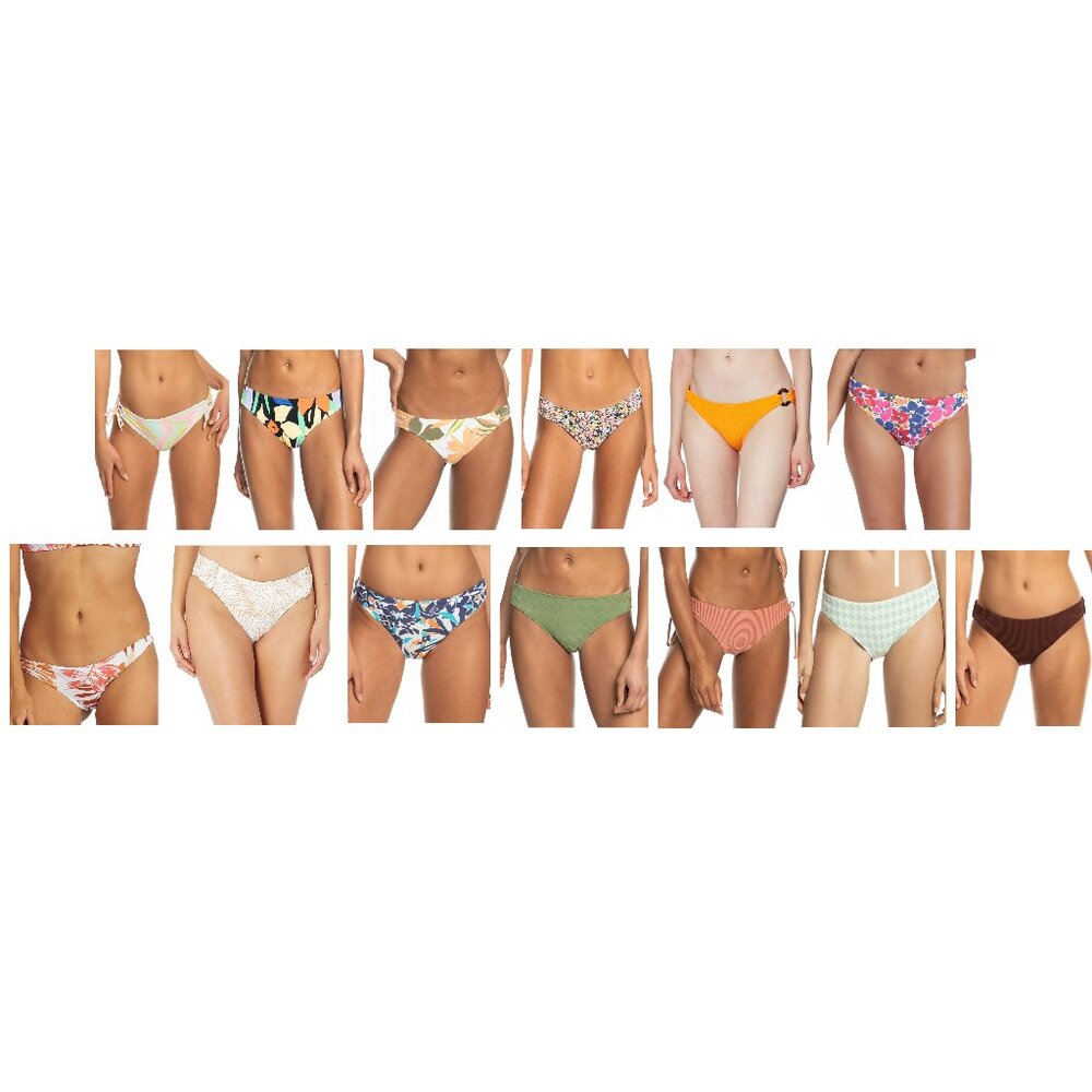 NWT Roxy Juniors' Assorted Bikini Bottoms Multicolor Sizes XS-XL $60 12HL229